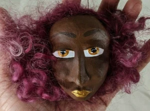 Afroamerikanischer schwarzer Weihnachtsschmuck Kunst Puppe Wandbild Melandolly Handarbeit - Bild 1 von 7