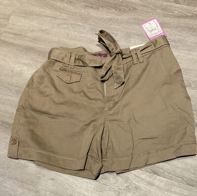 Женские шорты Gloria Vanderbilt размер 14 неглазурованные средняя посадка с манжетами на шнурке Chino - Изображение 1 из 2