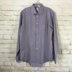 Pronto Uomo Vestito Camicia Uomo Taglia 15 1/2 35/35 Manica Lunga Viola Bottone Carriera - Foto 1 di 5