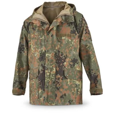 Original German army field Jacket GoreTex Flecktarn waterproof rain gear parka - Image 1 of 4