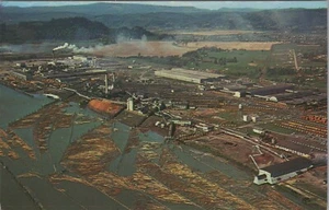 Weyerhaeuser Timber Co Plant Longview Washington Aerial View postcard MP1 - Picture 1 of 2