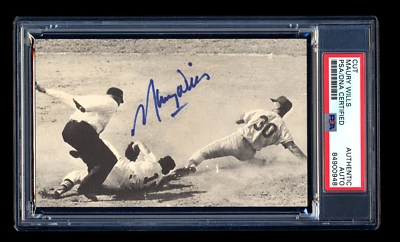 MAURY WILLS SIGNED MINT PHOTO PSA/DNA LOS ANGELES DODGERS 3 X WSC 1962 MVP - Image 1 of 3