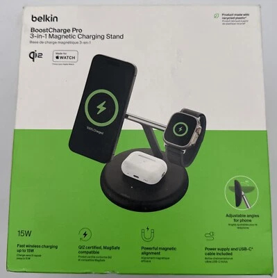 Belkin WIZ023TTBK BoostCharge Pro Dock Wireless iPhone Watch AirPods 3 In 1 - Изображение 1 из 3