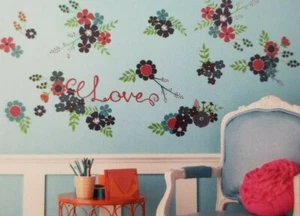 Xhilaration Floral - Love Wall Decals NIP - Picture 1 of 8
