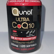 Qunol Ultra CoQ10 100mg,DIETARY SUPPLEMEN 3X Better Absorption 120Exp 11/26