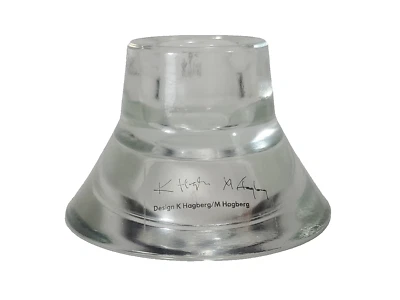 IKEA Neglinge Clear Glass 2 Way Candle Holder Artist Hagberg Taper Or Votive 3" - Image 1 of 4