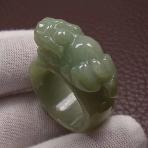 Anillo para pulgar de jadeíta verde 100 % natural grado A certificado 21 mm/tamaño 11,5  - Imagen 1 de 12