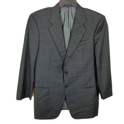 Chaqueta Blazer Armani Collezioni Hombres Lana Talla 42 R Negra Pin Rayas Oficina Foto 1 de 4