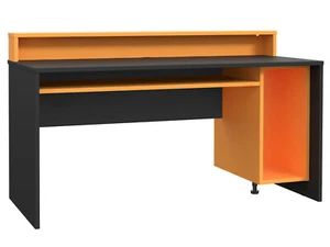 Computertisch Gamingtisch Gamertisch Schreibtisch TEZO II Dekor Schwarz Orange - Bild 1 von 4