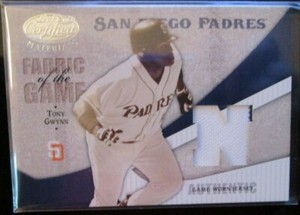 TONY GWYNN JERSEY 2004 LEAF CERTIFIED MATERIALS FABRIC OF THE GAME /100