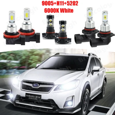 Combo de 6 faros LED altos bajos antiniebla para Subaru XV Crosstrek 2013-2014 Foto 1 de 4