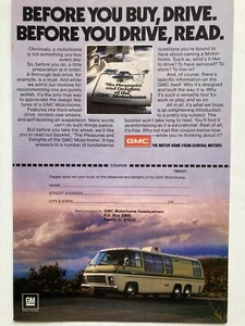 Autocaravana GMC 1978 cámper anuncio impreso - Imagen 1 de 2