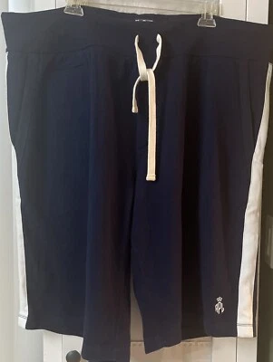 Pantalones cortos deportivos Polo by Ralph Lauren PRLC azul marino para hombre talla 2XL con cordón grande a rayas Foto 1 de 3