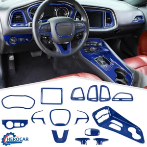 Blue Center Console Dashboard Gear Shift Full Trim for Dodge Challenger 2015+ - Bild 1 von 9