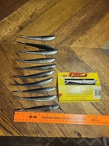 Fin-S 5-3/4" Shad Softbait Lot Of 10 - Splitbelly Conceals Hook - Lunker City - Picture 1 of 5