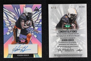 2022 Leaf Valiant Platinum Blue /10 Hendon Hooker #BA-HH2 Auto