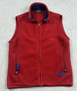 VTG Patagonia Synchilla Vest Mens Medium Red French Fleece Full Zip Outdoor USA - Picture 1 of 21
