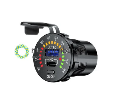 NEW 12V Quick Charge 3.0 USB SUV Car Charger Waterproof 18W Type C PD Outlet LED