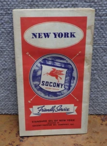 Vintage 1936 New York State Map Socony Vacuum Mobiloil Standard Oil C2 - Picture 1 of 6