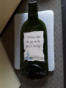 Flachglas Weinflasche Chardonnay Wandrelief lustiger Spruch dunkelgrün LNC!! 6-1 - Bild 1 von 5