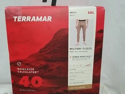 Terramar Men's 4.0 Military Fleece Heritage Series Thermal Pant Brown 2XL NEW - Image 1 of 4