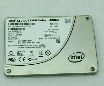 Intel SSDSC2BA400G3 400GB 6Gb/s SATA 2.5" SSD DC S3700 Foto 1 de 2