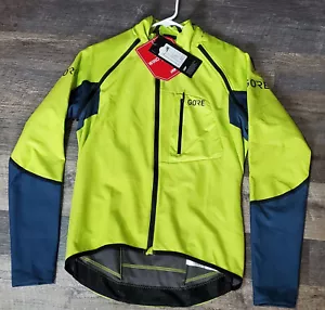 Gore Wear NWT C7 Windstopper Pro Zip Off Jersey Size L Citrus Green/Blue - Picture 1 of 8