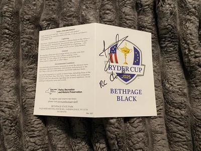 Tarjeta de puntuación de golf Bethpage negra firmada por Luke Donald 2025 Ryder Cup Champion Europa Foto 1 de 3