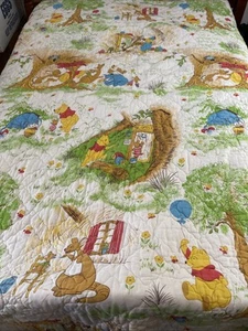 Vintage Winnie the Pooh Blanket Acrylic Trim Nursery 38 x 107 - Picture 1 of 23