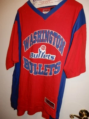 Vintage 1997 Washington Bullets Pro Edge T Shirt Red Blue NBA Basketball Medium - Image 1 of 4