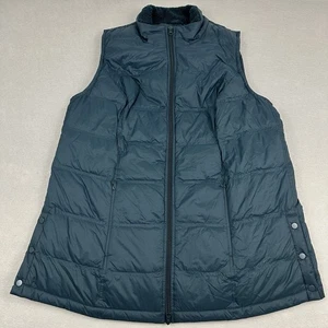 J. Jill Vest Women Extra Large Blue Solid Snap Side Quilted Jacket Down XL - Picture 1 of 10