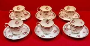 tasse et soucoupe - porcelaine - TOY - 10 rue de la paix PARIS - Lot de 6 - Foto 1 di 5