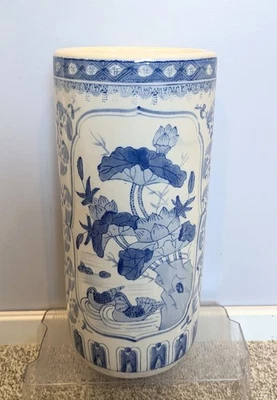 Большая монументальная ваза с подставкой для зонта ручной росписи высокий шинуазри - Изображение 1 из 4