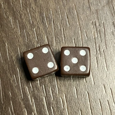 "Par de repuesto de dados de backgammon de colección color marrón viaje 7/16""" Foto 1 de 4