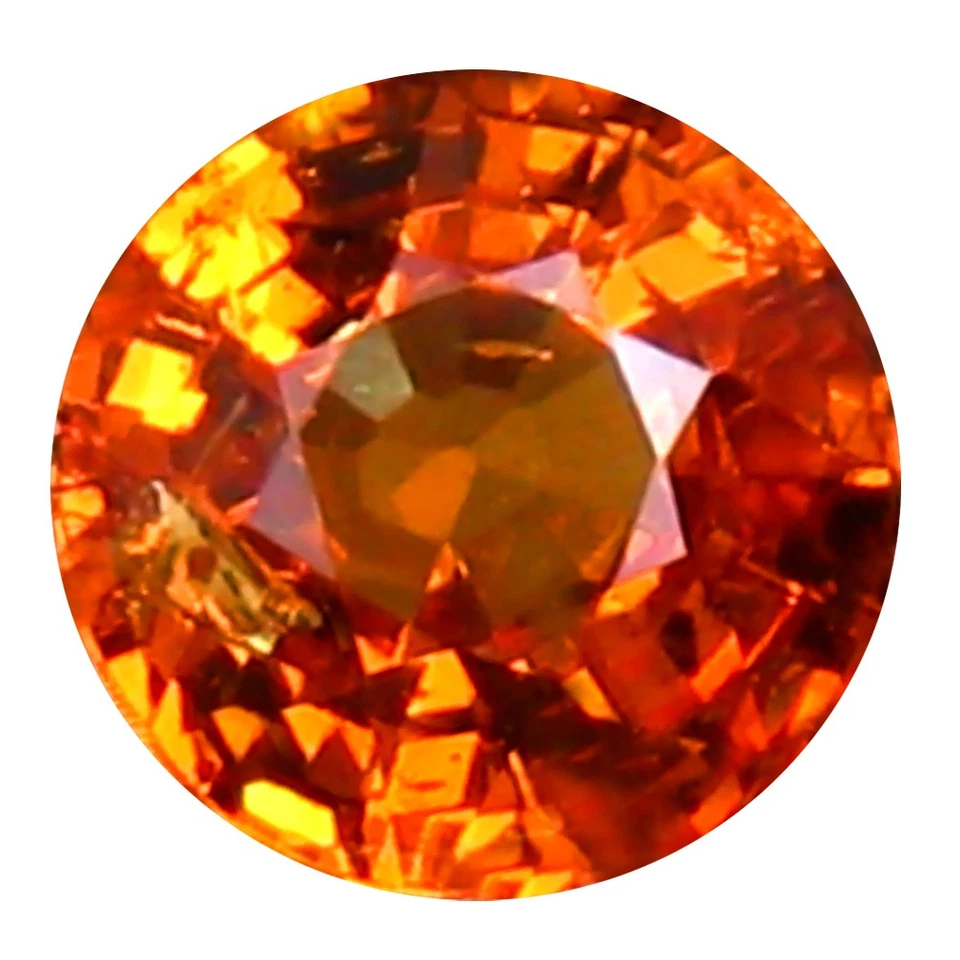 Resplandeciente corte redondo de 0,66 quilates (5 x 5 mm) Namibia Fanta naranja espesartina Foto 1 de 1