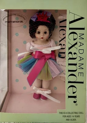 华丽 2008 年亚历山大夫人 8 英寸娃娃,Itty Bitty 生日女孩 51891,NIOB — 第 1/4 张图片