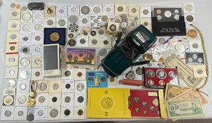 *Estate of Freida Brest* Junk Drawer Lot Silver Coins Jewelry Random Stuff NR - Picture 1 of 23