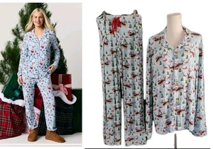 Posh Peanut Damen Pere Noel Santa Rentier Weihnachten Pyjama Set Größe Large gebraucht, in einwandfreiem Zustand - Bild 1 von 10