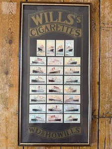 25 X Wills Cigarette Cards Merchant Ships Of The World 1930s Framed - Picture 1 of 7