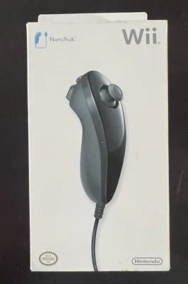 NEW Official Nintendo Wii Black Nunchuk 2009 - See Photos - Sealed - Image 1 of 4