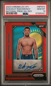 2023 Panini Chronicles UFC Pride Auto Red Prizm Shavkat Rakhmonov PSA 10 #NP-SHV - Picture 1 of 2