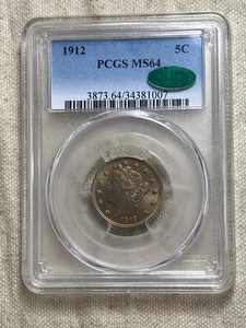 1912 Liberty Head Nickel PCGS MS64 CAC Approved Lovely Toning Gorgeous Example - Picture 1 of 8