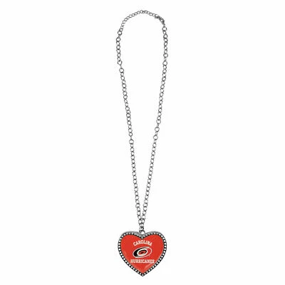 CAROLINA HURRICANES LARGE CRYSTAL HEART NECKLACE - Image 1 of 3
