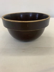 Rare! Vintage “New Dream Cream Whip”Brown Stoneware Crock ~ Mixing Bowl - Picture 1 of 9