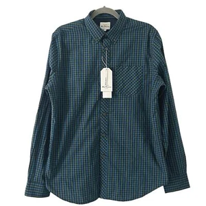 Ben Sherman Men's Button Down Blue Green Check Long Sleeve Shirt M Medium New - Picture 1 of 9