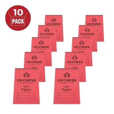 US Chess Federation's Commemorative Spiral Chess Scorebook - RED (10 Pack) - Image 1 of 2