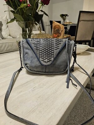 She+Lo 蓝色牛仔斜挎包时尚女式单肩包手提包链条包#D — 第 1/4 张图片