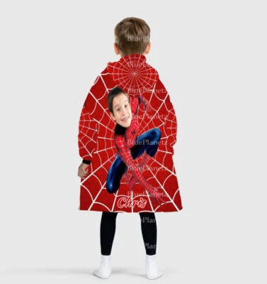 Manta personalizada para niños, foto personalizada nombre Spiderman manta portátil Foto 1 de 4