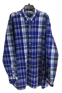 Polo Ralph Lauren Mens 2XLT Blue Plaid Button Front Classic Fit Shirt - Picture 1 of 5