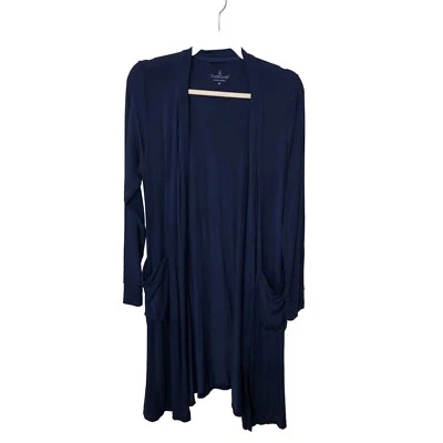Cárdigan Cuddl Duds para mujer talla M línea larga bata plumero elástico azul modal broches de presión Foto 1 de 4